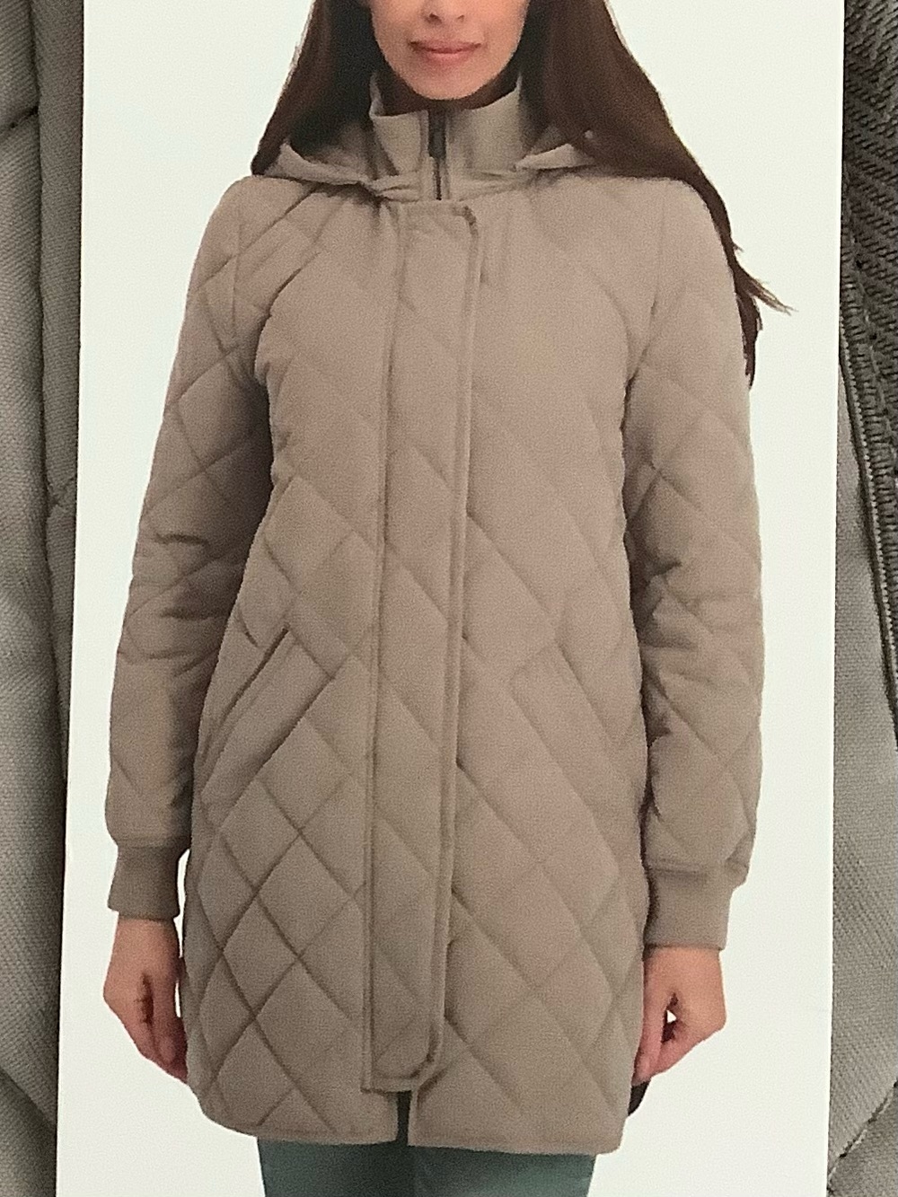 NEW Kensie Quilted Detachable Hood Puffer Women’s Coat Jacket Taupe Sz.M